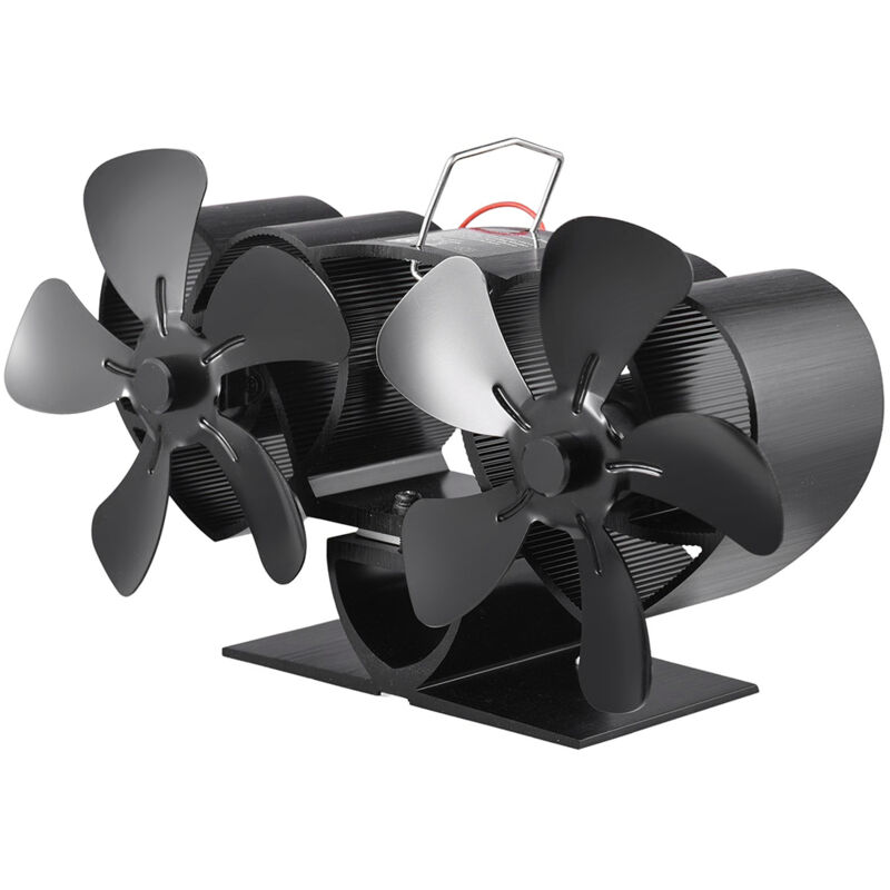 Tonysa - 10 Pales Ventilateur Poêle à bois, ventilateur de cheminée à double tête pour poêle à bois/brûleur à bois/cheminée, ventilateur écologique