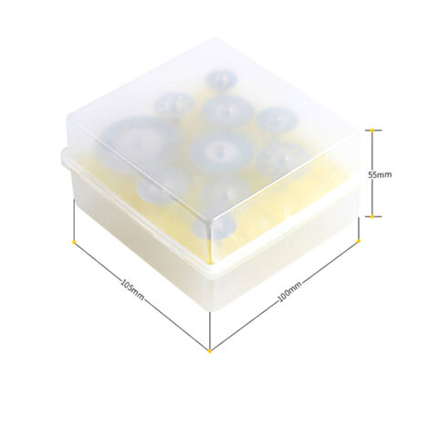 TONYSA 10 pièces/ensemble meules de coupe diamantées avec disques de mandrin de 3mm jeu de lames de roue de coupe de remplacement pour boîte de rangement d'outils rotatifs Dremel