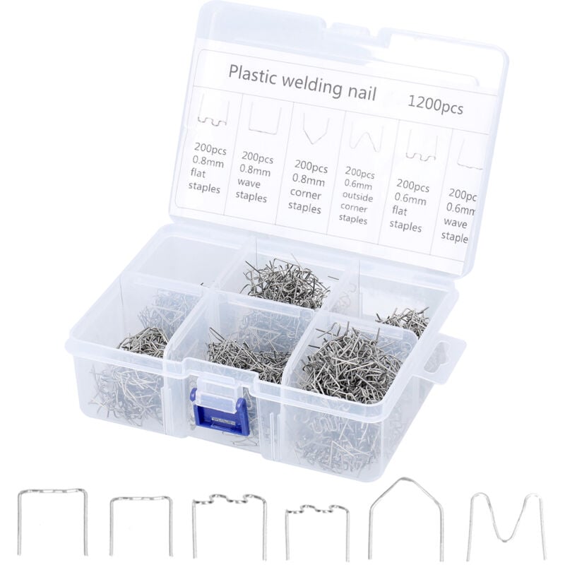 Tonysa - 1200PCS Agrafes chaudes,Baguettes de Soudage Agrafes chaudes,Auto Pare-chocs automatique Plastique Soudage réparation Agrafeuses à