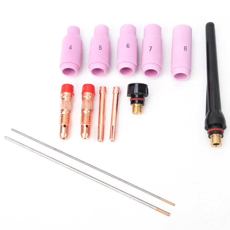 Tonysa - 13Pcs Kit Torche pour Tig Accessoire Soudage pour tig pièces d'usure Buses à gaz Buses en céramique à Aiguille de tungstène électrodes en