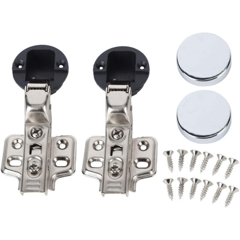 TONYSA 2set en acier inoxydable 201 charnière de porte en verre 35 tasse de tampon d'amortissement grand insert de courbure