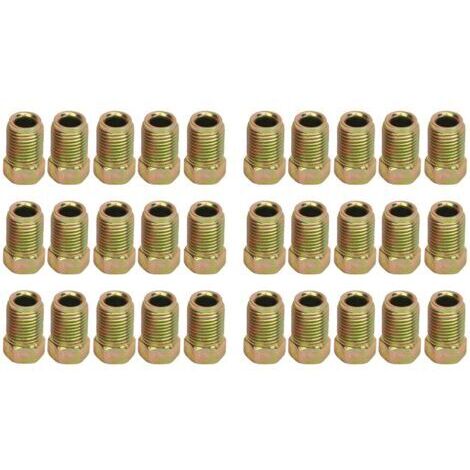 TONYSA 30 raccords de conduite de frein 3/8 pouce 24 filets Métal robuste pour tube 3/16 pouce