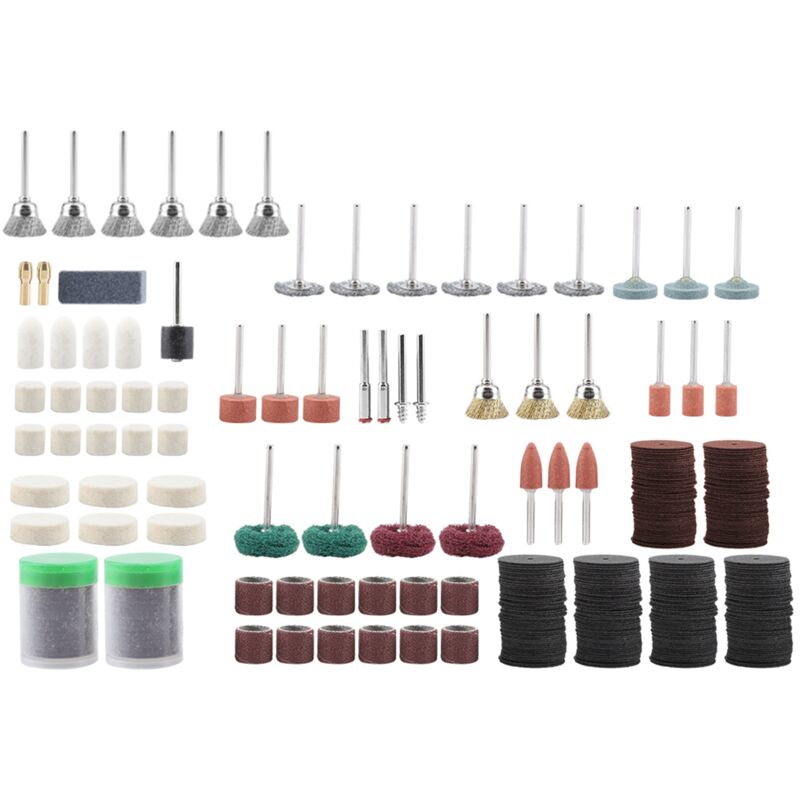 TONYSA 347Pcs Accessoires pour Outils Rotatifs avec Mandrin/Universels Découpage/Polissage/Perçage/Meulage/Gravure Accessoires d'mini Meuleuse & mini