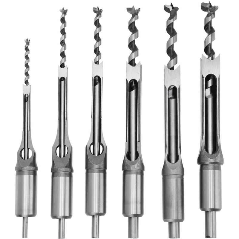 Tonysa - 6 Pièces de Forets à Trou Carré, de Burins à Mortaiser 1/2', 1/4', 3/8', 5/8', 5/16', 9/16 -Accessoires de Remplacement en Pouces