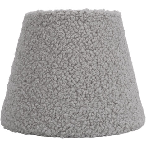 TONYSA Abat-jour de remplacement en tissu peluche, décoratif, doux et confortable, cône rond pour Table E27 E14, gris