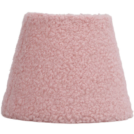TONYSA Abat-jour de remplacement en tissu peluche, décoratif, doux et confortable, cône rond pour Table E27 E14, rose