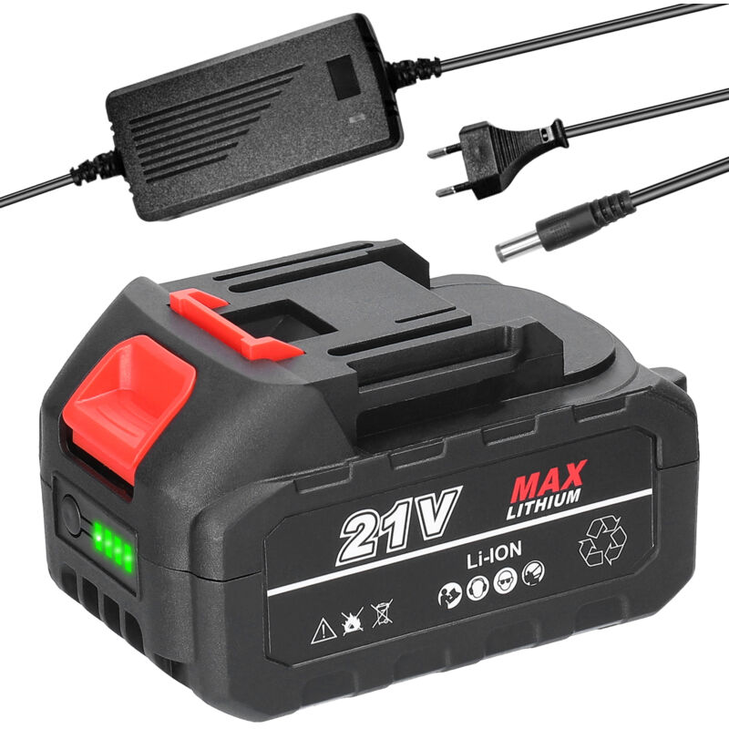 Batterie lithium rechargeable pour Makita, 21v pour mini Tronçonneuse, Rechargeable Batterie,avec adaptateur de batterie - Tonysa