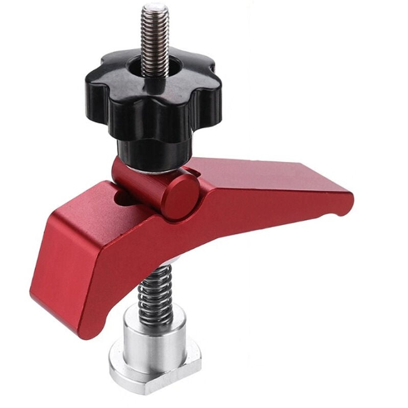 Tonysa - Bricolage/Quincaillerie Rouge Rapide par intérim Maintenez la Touche de Serrage en Alliage d'aluminium T-Slot T-Track Clamp Set Outil for Le