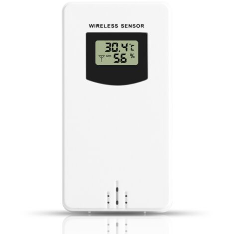 Tonysa – Capteur extérieur sans fil pour station météo – Thermomètre-hygromètre blanc – Portée 60 m – Étanchéité IPX4 – Accessoire série FJ