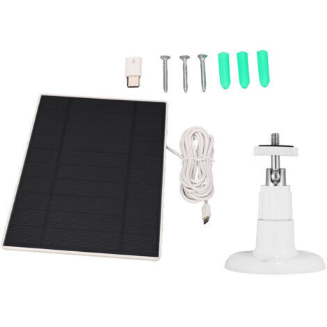 TONYSA Chargeur de panneau solaire, processus de stratification en PET 3W, support mural réglable à 360 °, IP65, caméra extérieure étanche à la pluie