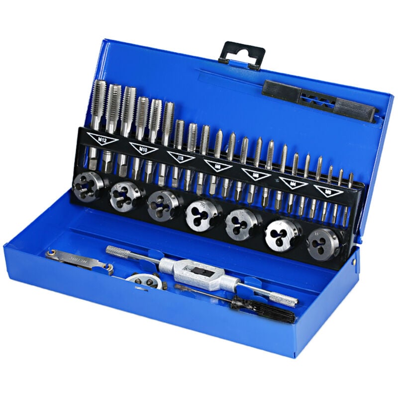 Tonysa - Coffret de Tarauds et Filières,32 pièces Kit de Filetage M3-M12 pour la Création et la Réparation de Filetage Taraudage et Filetage