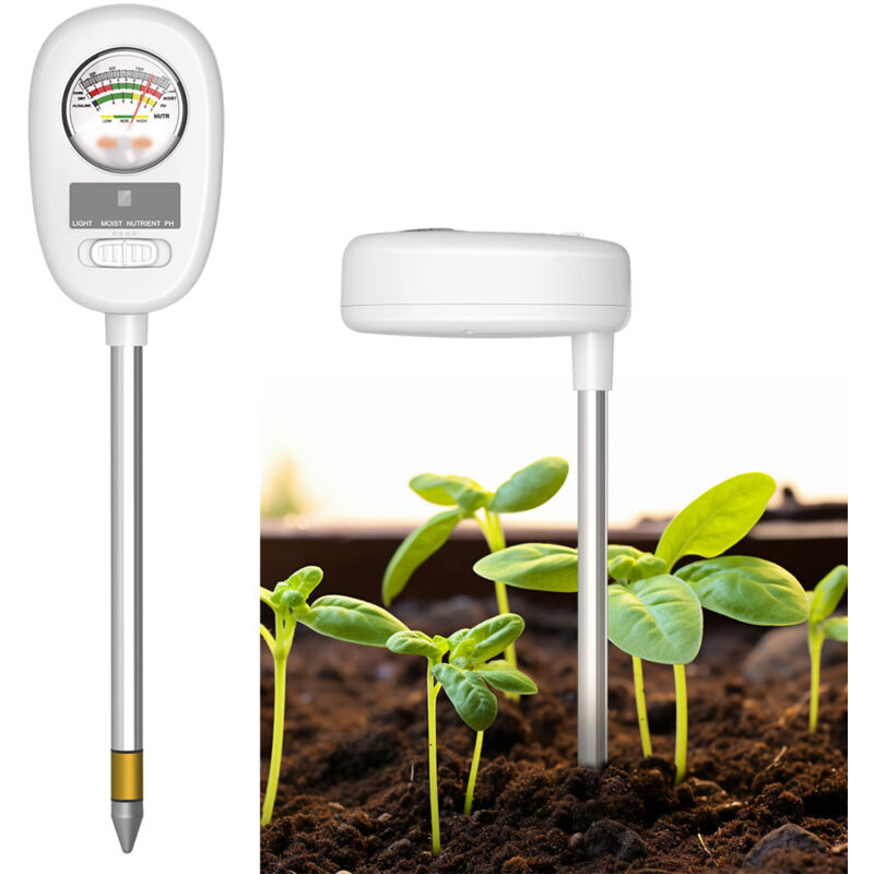 Tonysa - Compteur d'humidité du Sol 4 en 1 pour température, pH du Sol, humidité, nutr, lumière du Soleil pour l'entretien des Plantes en Pot,