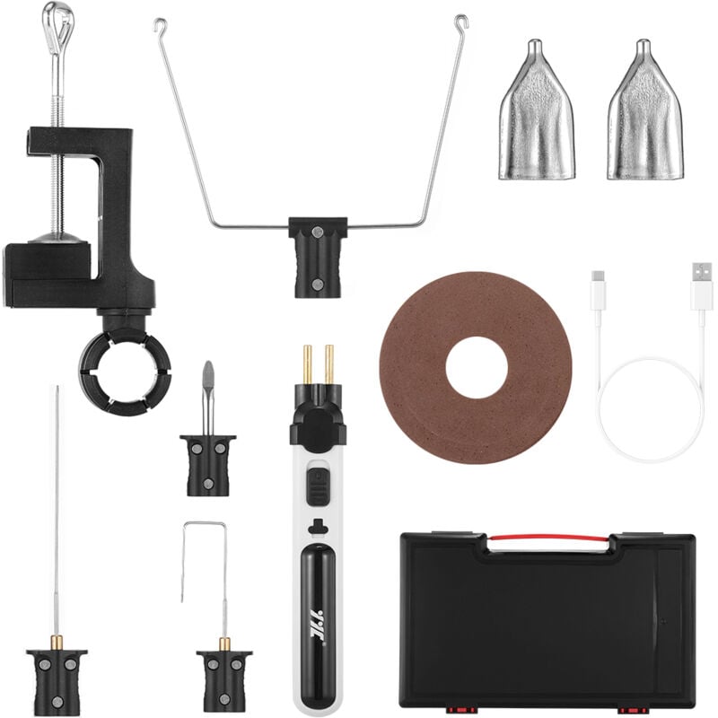 Coupe Polystyrène électrique sans fil chaud Chauffage rapide en 5 secondes Maximum 550 °c Avec lampe led , 2,0 Ah batterie,Boîte en plastique pour