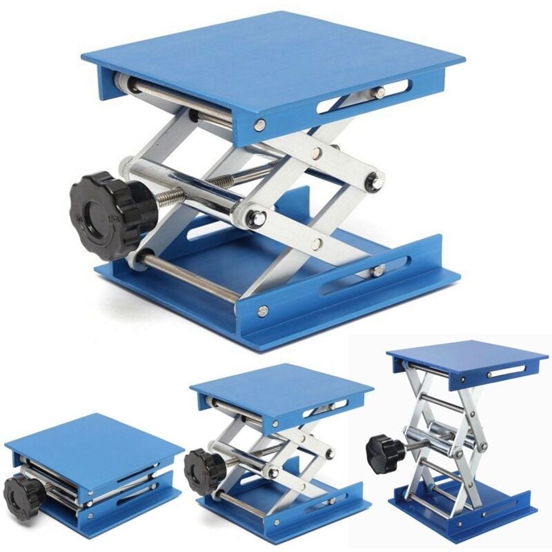 Tonysa - Cric de Laboratoire 4x4 Pouces, Support de Laboratoire Jack 100 x 100 mm en Aluminium Anodisé Table Élévatrices Cric à Ciseaux, Capacité de