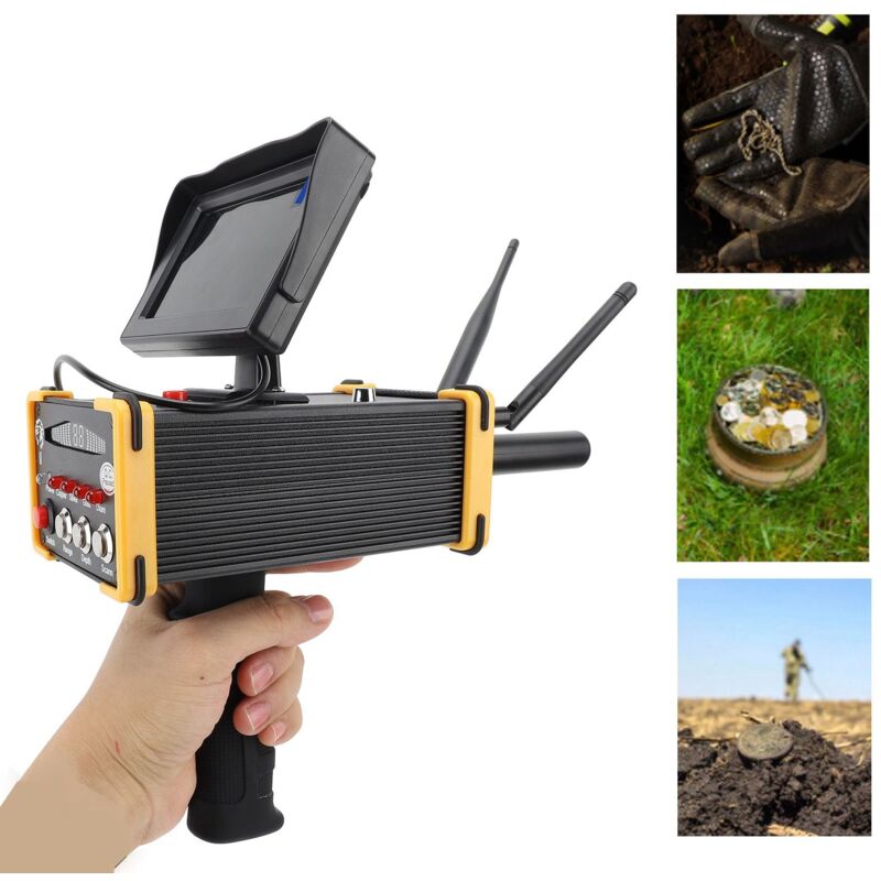 Détecteur de métaux , 15 m de Profondeur, 1000 m de Profondeur, Longue portée, détecteur d'or Souterrain Haute sensibilité avec écran, Scanner