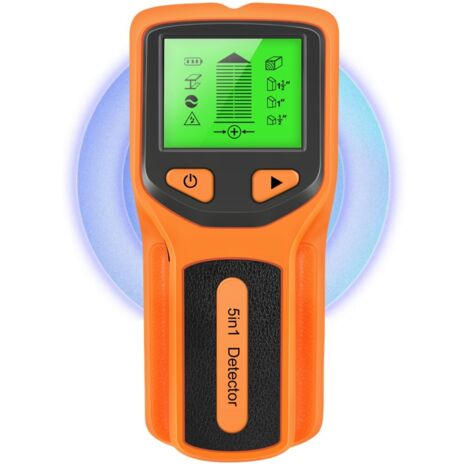 Tonysa – Détecteur de métaux mural 5 en 1 – Écran LCD – Détection jusqu'à 60 mm – Pour montants, câbles électriques et bois dur