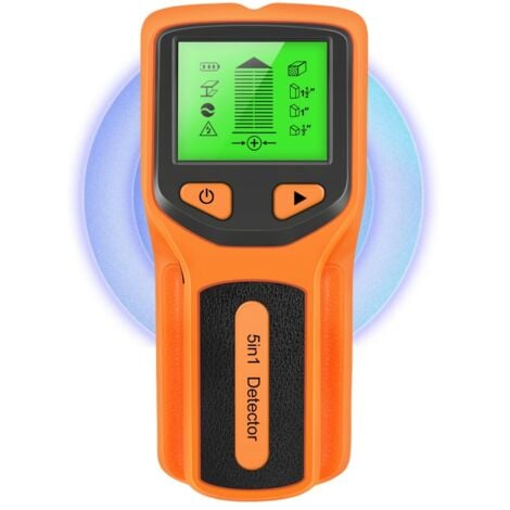 TONYSA Détecteur de Mur 5 en1 Detecteur de Metaux Mural avec Écran LCD Détecteur de Montants, Scanner Mural pour Localiser les Métaux,Chevilles en bois, Câbles électriques CA