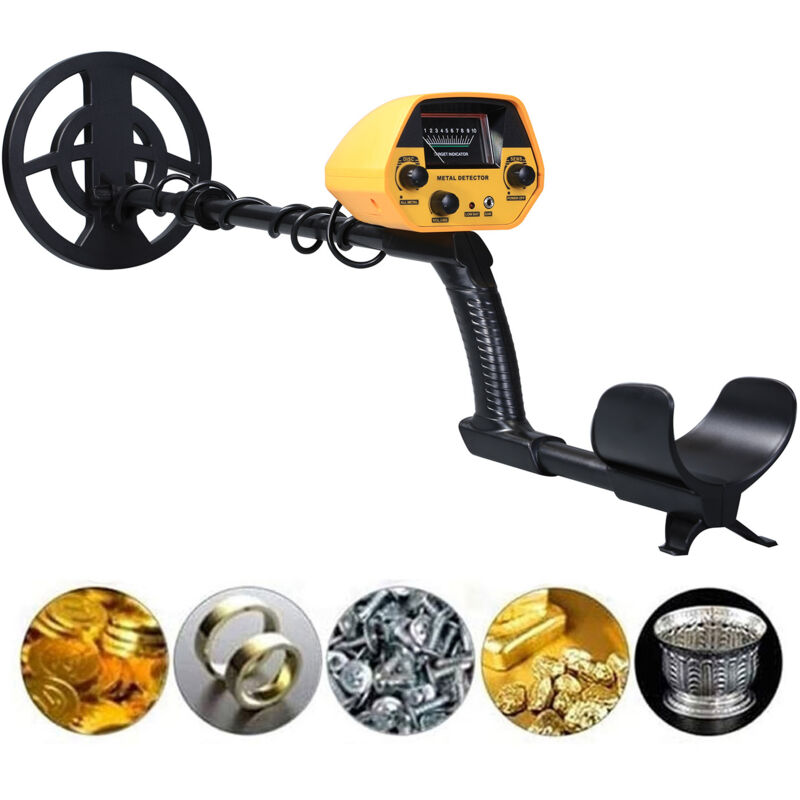 Détecteurs de Métaux Haute Précision Hauteur Réglable 78-108cm, Professionnel Détecteurs de Métaux Bobine de Recherche Étanche de 25 cm Profondeur