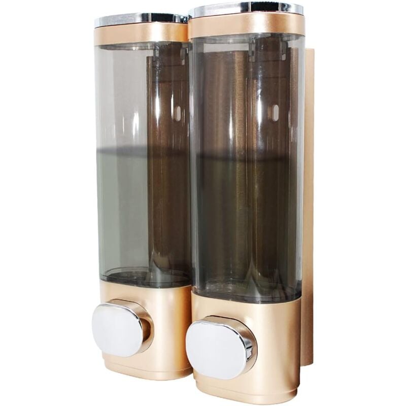 Distributeur de Savon Mural, Distributeur Gel Douche, Distributeur Triple de Shampoing et Après-shampoing sans Perçage abs pour Salle de Bain Cuisine