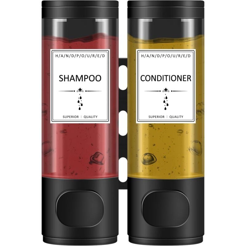 Distributeur de Savon Mural, Distributeur de Gel Douche, Distributeur de Savon de Douche sans Perçage, Distributeur de Savon Manuel - Tonysa