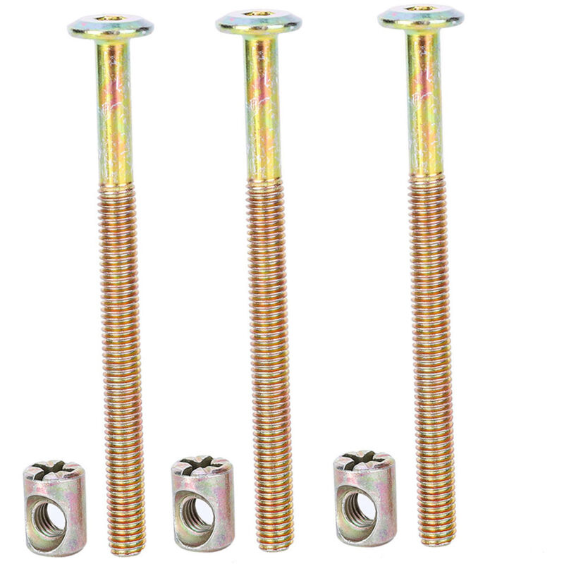 TONYSA Ensemble de boulons, vis et écrous de fixation pour assemblages de meubles en acier au carbone (60 mm)