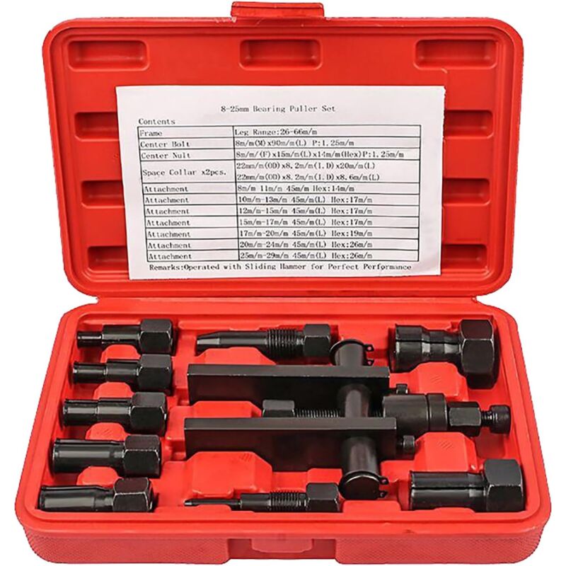 TONYSA Extracteur de Roulement, 10 Pièces Ensemble D'extracteurs de Roulement de Moto,Kit D'outils D'extraction de Roulement de Roue, Outil de
