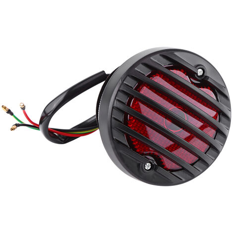 TONYSA Feu de frein arrière de moto rond noir pour Bobber Chopper Scooters ATV