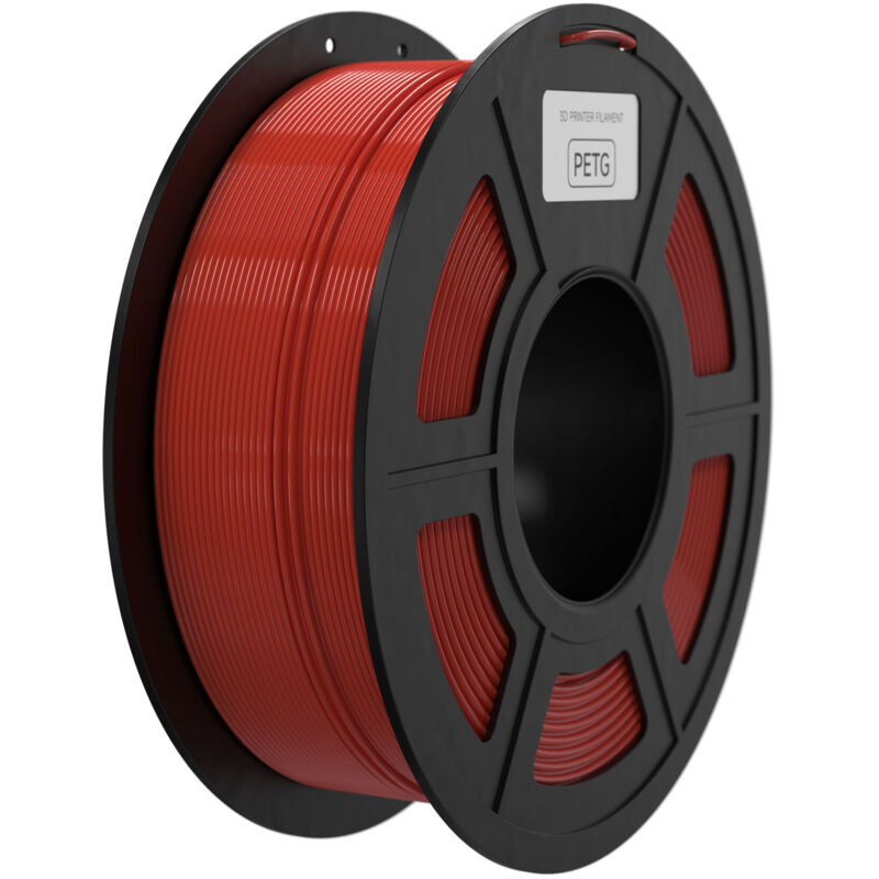 Filament petg Rouge 1,75 mm pour imprimante 3D - Bobine de 1 kg (2,2 lbs) - Précision dimensionnelle +/- 0,02 mm - Tonysa