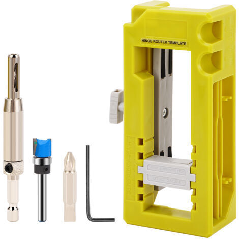 TONYSA Gabarit pour charnières de porte, mortaiseuse pour charnières de porte, gabarit de défonceuse adapté aux charnières de porte de 3" à 5" de longueur et de types carrés, à rayon de 1/4" ou à rayo