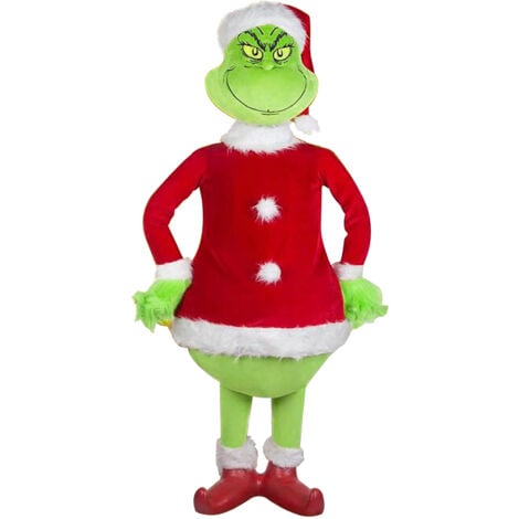 TONYSA Grinch Peluche de Noël - Elfe de Noël - Costume de Père Noël - Avec bonnet de Noël - Cadeau de Noël