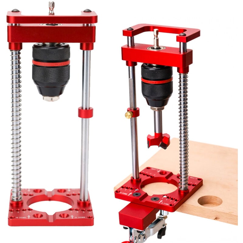 Tonysa - Guide de perçage à 90° Support de perceuse électrique rotative avec mandrin de perçage Mini support de perceuse d'établi pour le travail du