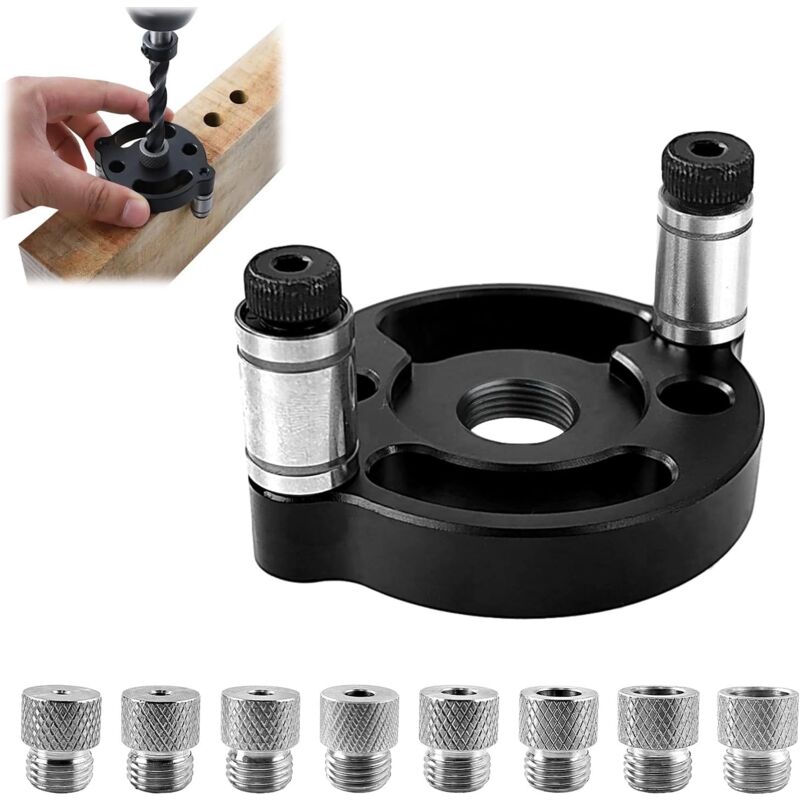 Tonysa - Guide de Percage, Apporter 3/4/5/6/7/8/9/10mm Bagues, Gabarit de Percage, Trous de Perforation Localisateur de Bois, Menuiserie Outillage,
