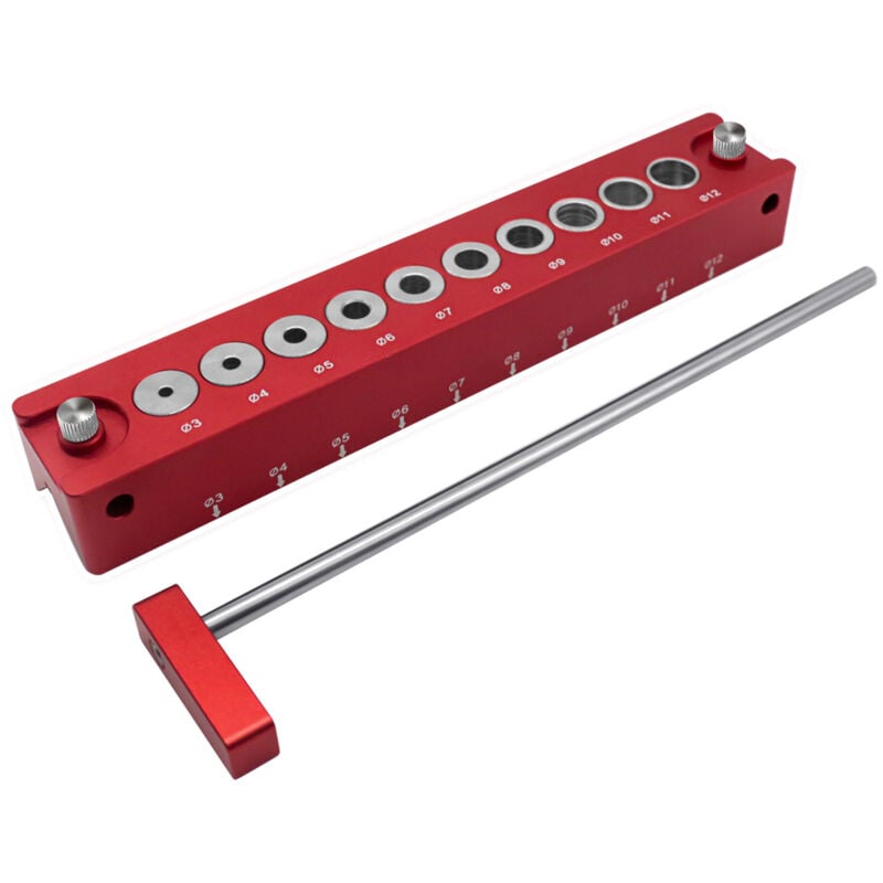Tonysa - Guide de perçage pour menuiserie, accessoires de bloc de perceuse 3/4/5/6/7/8/9/10/11/12 mm, gabarit de localisation professionnel, guide de