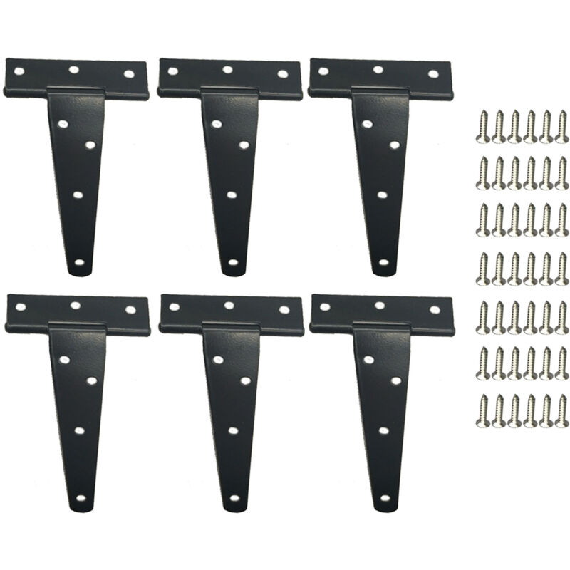 Tonysa - Heavy Door Hinge, 5 Inch Door Hinge, Black t Hinge, Stainless Steel Flat Hinge, Iron Door Hinges, Heavy Duty Hinges for Doors, Windows, Sheds