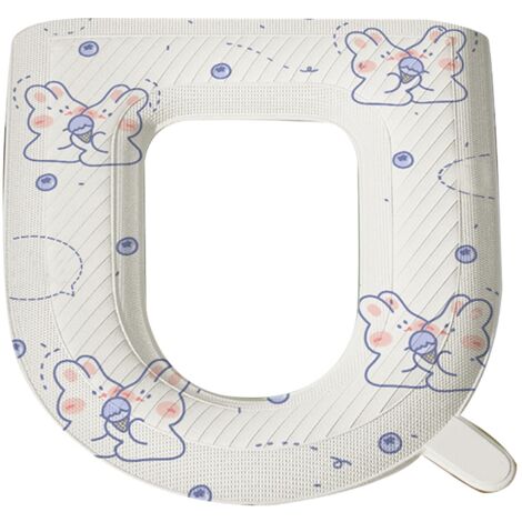 TONYSA Housse de siège de toilette, Design imprimé de dessin animé, coussins rembourrés EVA en forme de O, accessoires de salle de bains
