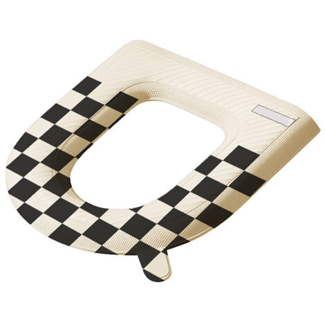 TONYSA Housse de siège de toilette, imperméable, imprimé damier, lavable, rembourré, plus épais, chauffant