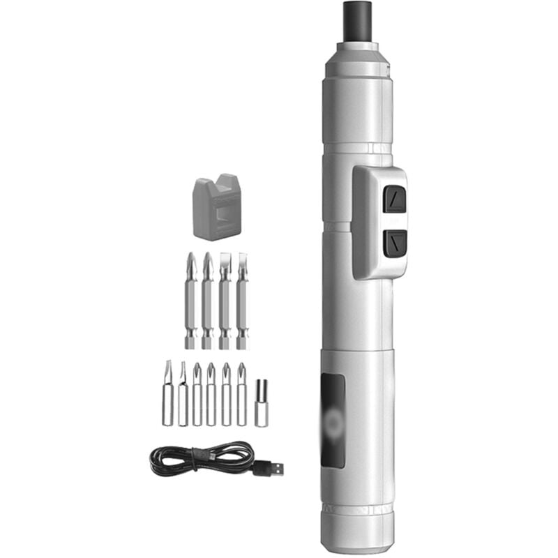 Jeu de Tournevis électriques de Précision Miniatures de Type Stylo Rechargeable, Mini Lot de Vis de Montre de Téléphone Portable Multifonctionnel