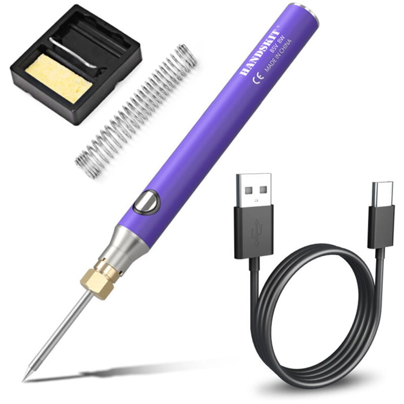 Tonysa - Kit de fer à souder, 8 w, outils de soudage avec température réglable de 330 à 400 ℃, fer à souder électrique sans fil, câble de charge usb,