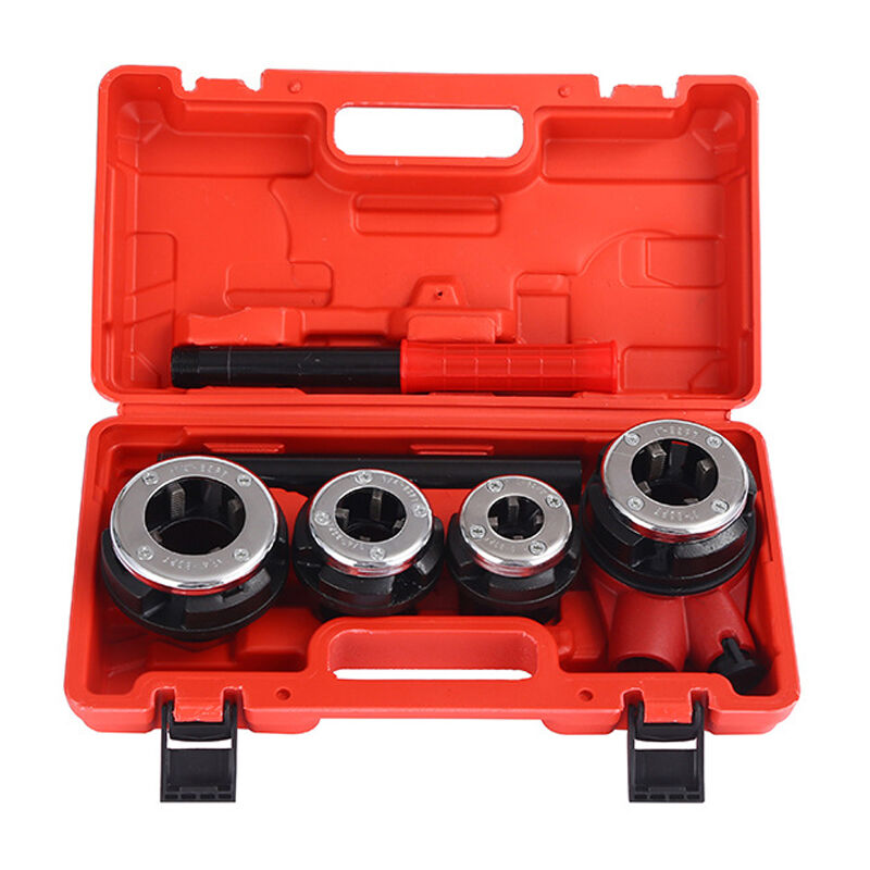 Tonysa - Kit de filetage de tuyau, 4 matrices de filetage manuel pour tuyau de plombier 1/2' 3/4' 1' 1.2' étui de transport de haute qualité