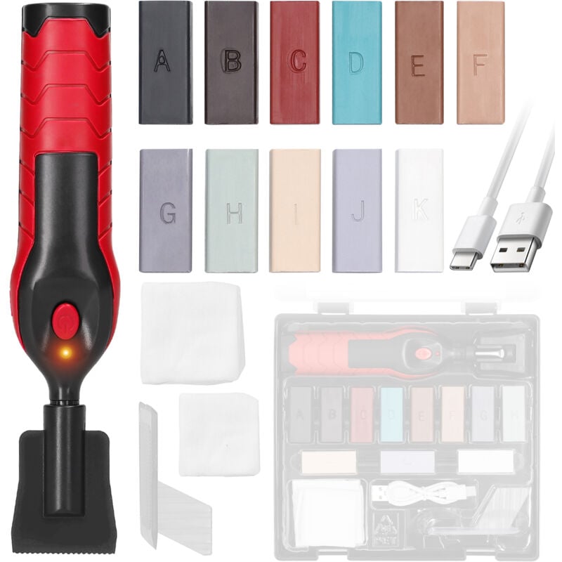 Tonysa - Kit de Réparation Parquet Sol - Set 11x Bâton de Cire en Différentes Couleurs pour Réparations Stratifié Laminé - Outil Retouche Rayure,pour