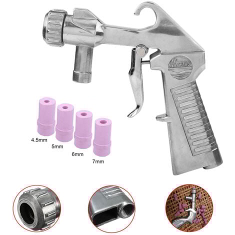 TONYSA Kit per sabbiatura, pistola per sabbiatura ad aria compressa con 4 punte in ceramica per sabbiatrice