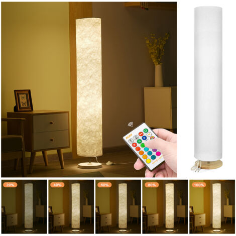 TONYSA Lampadaire LED 14 W en tissu doux avec contrôleur, 5 niveaux de luminosité réglables, 16 couleurs statiques changeantes, 4 modes dynamiques, support de douille E27, interrupteur à pédale