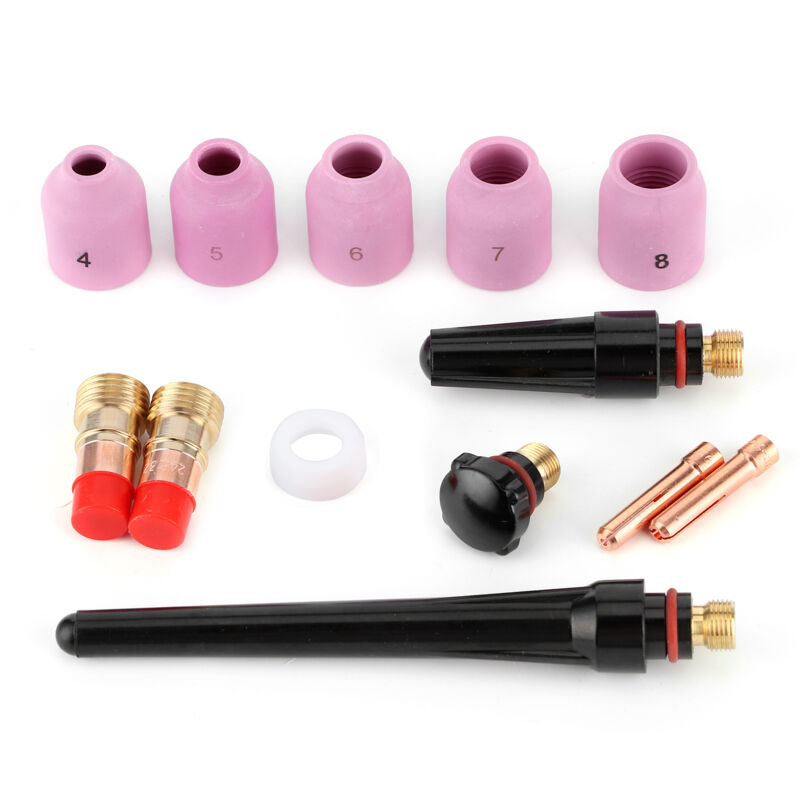 Tonysa - Lentille Gaz tig Torches Stubby, Pinces tig, Buse en céramique, Casquette Arrière Kit Pour WP17 18 26 Series 13pcs