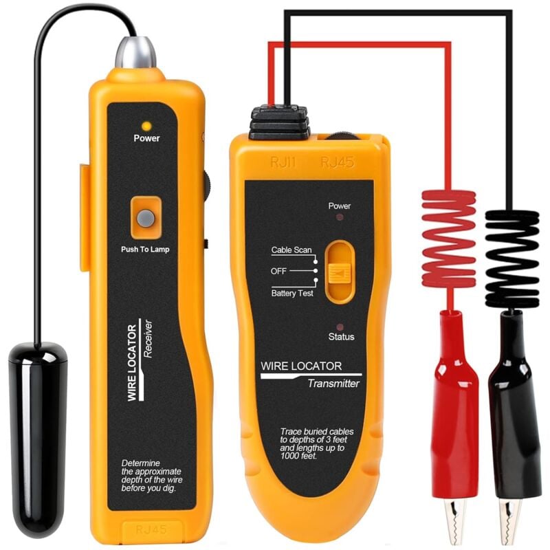 Localisateur de câbles souterrains, Wire Tracker pour localiser les fils, testeur de câbles pour clôtures de chiens, jusqu'à 2-3 pieds de profondeur