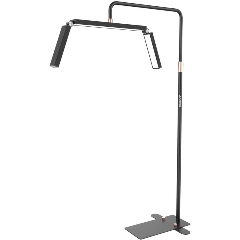 Tonysa - Lumière vidéo led au sol 40W, lumière de remplissage en forme de demi-lune, 3200K-5600, variable avec support de lumière métallique