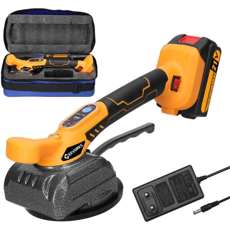 Machine Vibrante Carrelage électrique, 21V Tile Vibrator de Carreleur, Ventouse Carrelage, Vibreur Carrelage, 5 Vitesses Réglable - Tonysa