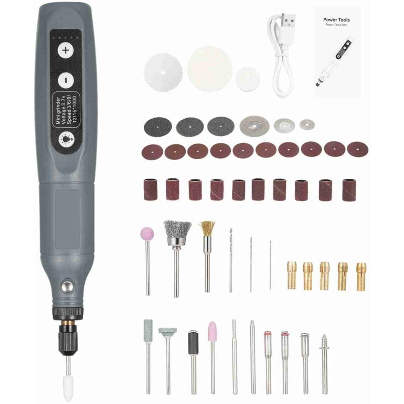 Mini perceuse électrique sans fil avec réglage à 5 vitesses, sans fil, rechargeable, kit de perceuse à main à étau, Applicable à bricolage, bois,