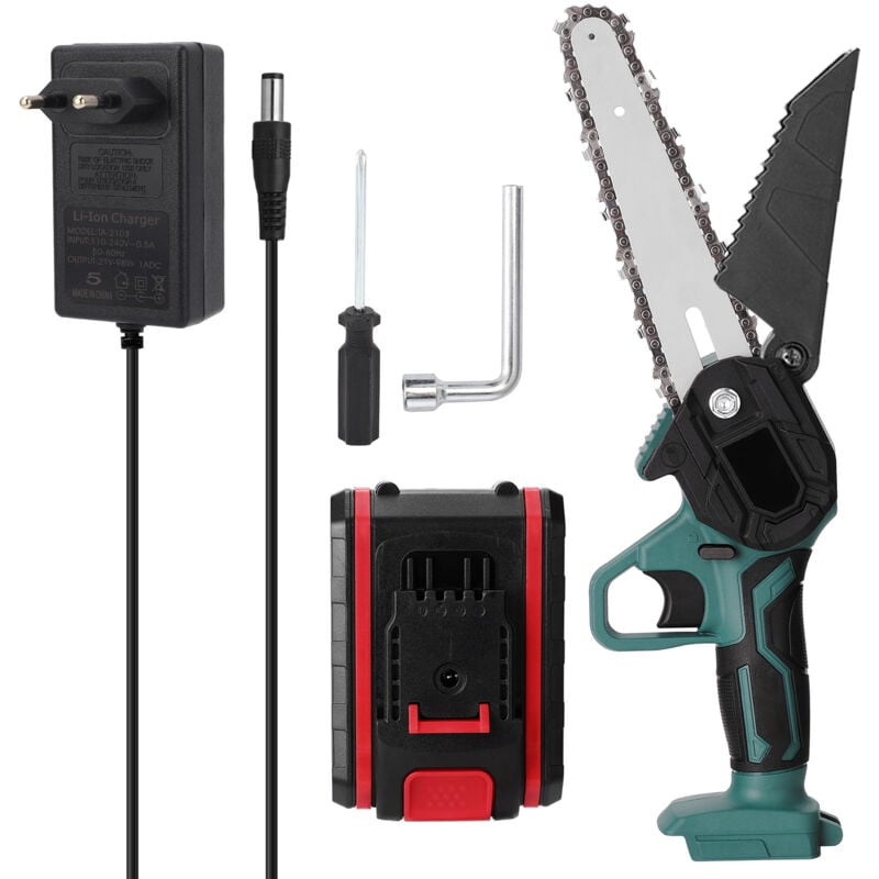Mini Tronconneuse a Batterie 1200 Mah, 6 Pouces, Tronconneuse Electrique With Moteur Puissant 21 v , De Jardin, Loppers Coupe De Bois - Tonysa
