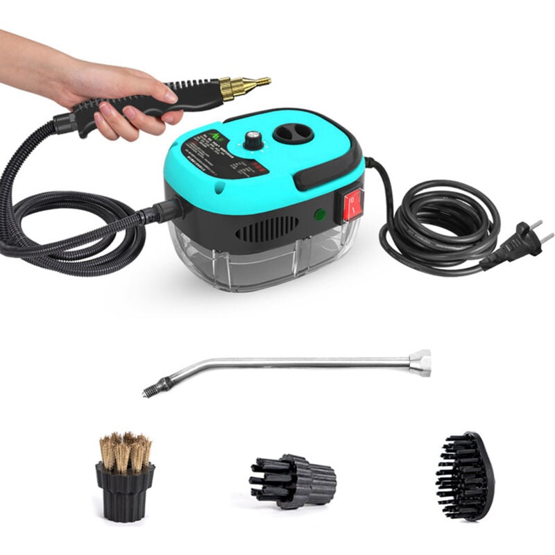 Tonysa - Nettoyeur Vapeur 2500W, Nettoyeur Vapeur à Main, Réservoir d'eau de Grande Capacité, avec 3 Têtes de Brosse Réglables sur 6 Niveaux, 10S