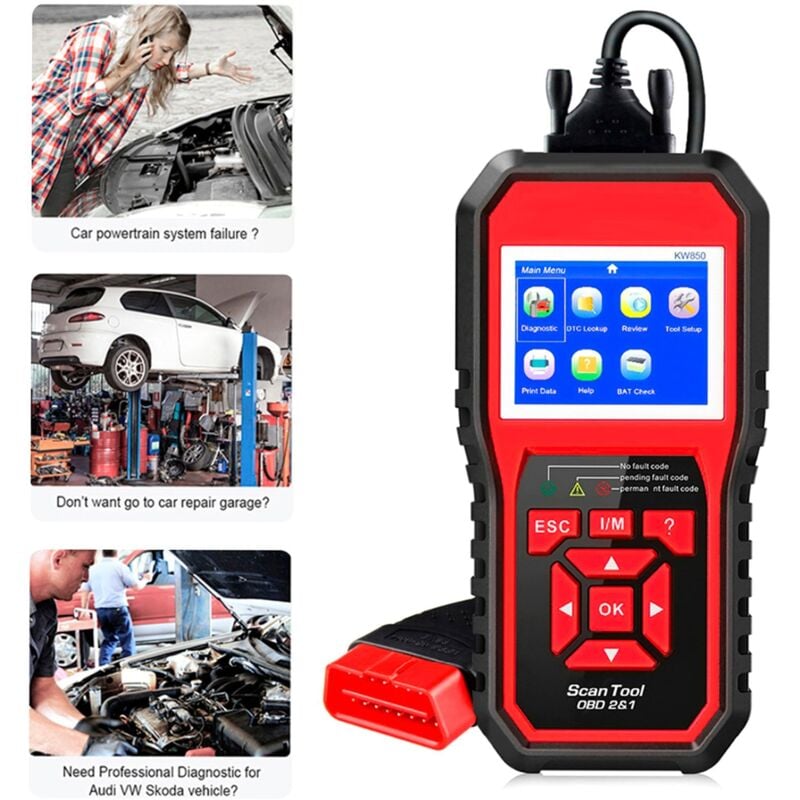 Tonysa - OBD2 Scanner Universel Lecteur de Code d'erreur de Moteur, Outil de Diagnostic Can pour Tous Les protocoles obd ii Voitures Depuis 1996